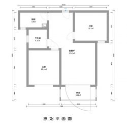 80平方米两室一厅两卫户型图欣赏