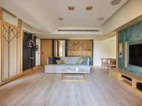 日式简约风格120平米四居客厅搭配设计图片