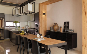 乐湾国际200㎡别墅现代风格餐厅装修案例
