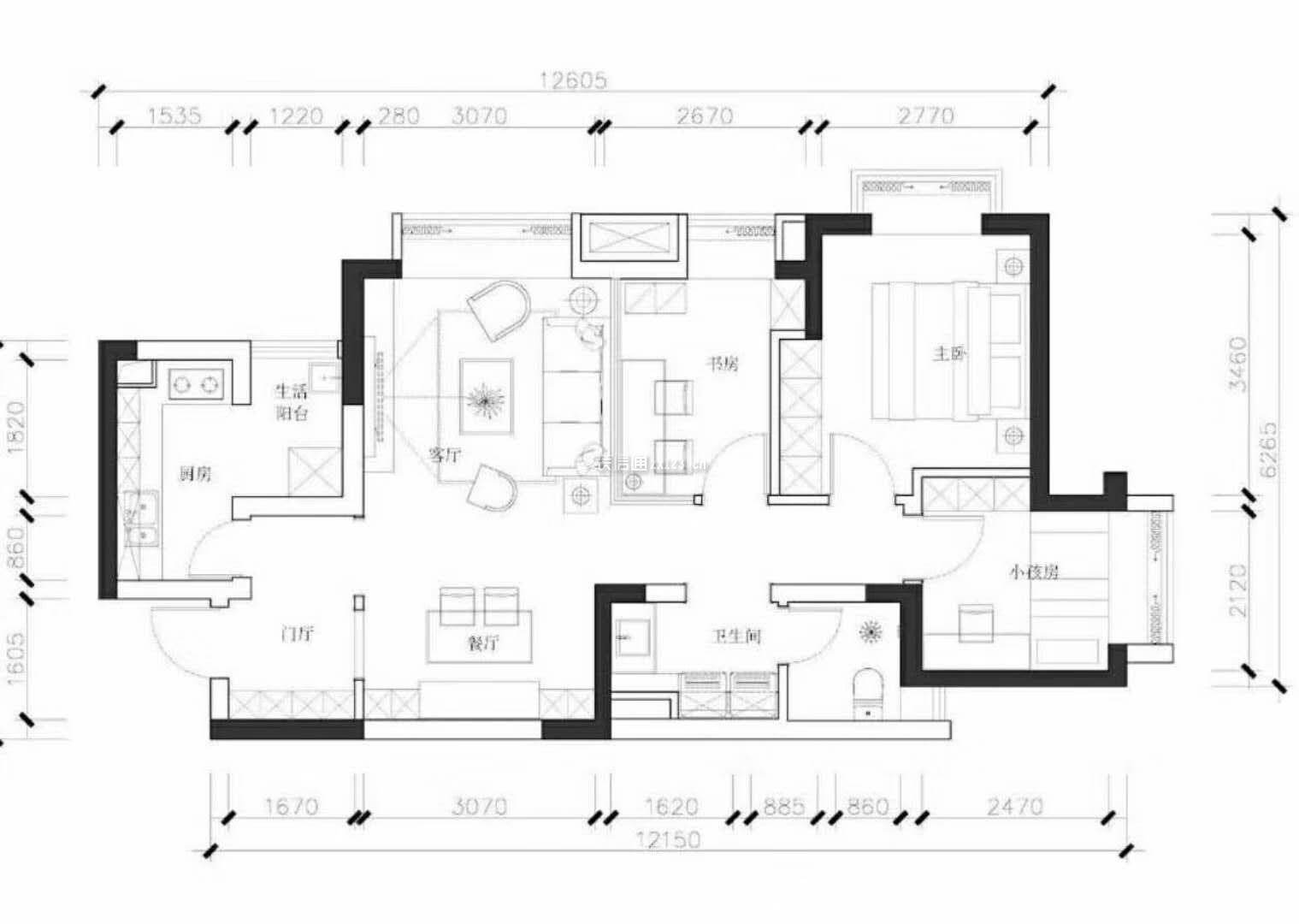 2023北歐風格二居室戶型設計圖