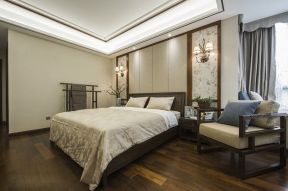 绿地乔治庄园新中式240平四居室卧室装修案例