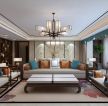 新中式风格247平米四居室客厅沙发墙装修效果图