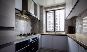 家庭厨房整体橱柜吊柜设计图片2023