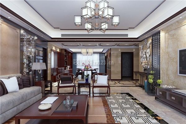 新中式客厅装饰效果图