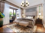长春壹号院四居150平现代风格卧室软包白色床头背景墙设计