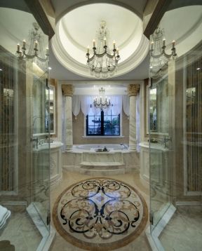 巴洛克风格室内浴室圆形吊顶设计效果图片