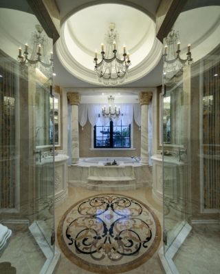 巴洛克风格室内浴室圆形吊顶设计效果图片