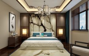 青竹雅苑中式120平三居室卧室装修案例