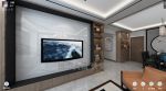 129平米新中式三居室客厅电视墙装修效果图