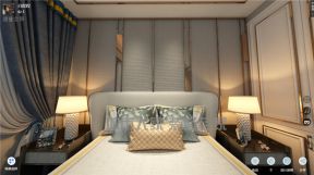 现代简约风格131平三居卧室床头墙设计效果图
