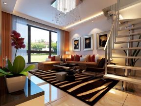 现代风格客厅窗帘效果图片 现代风格客厅瓷砖效果图 