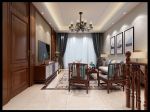 K2海棠湾206平米现代中式风格客厅走道装修设计