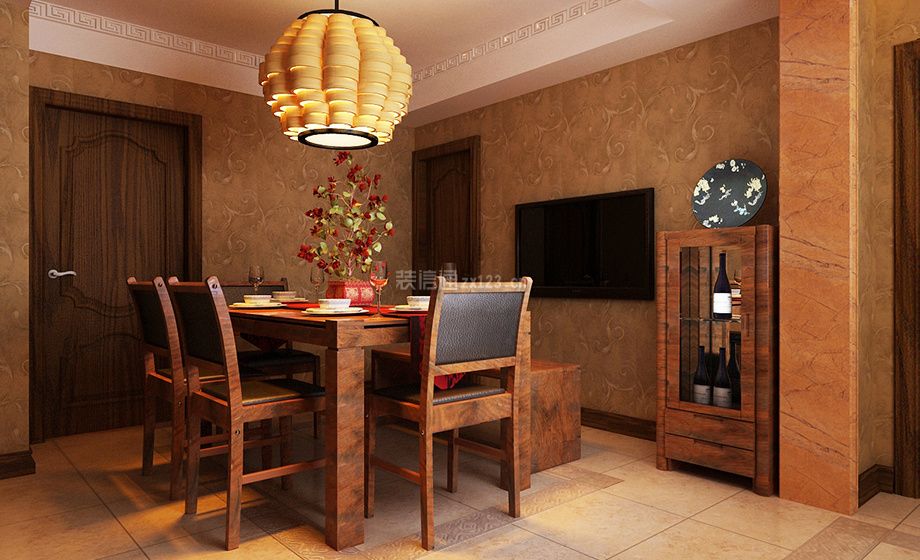 泰豪深蓝国际240平别墅古典风格餐厅设计图片