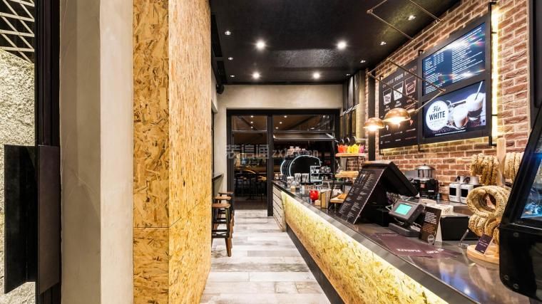 80平咖啡店收银台装饰设计效果图