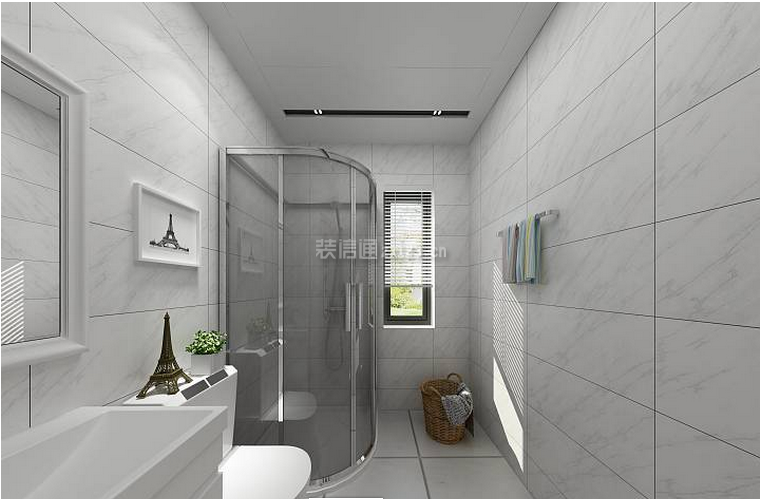 北欧风格130平米三居卫生间淋浴房装修效果图