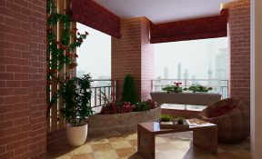 泰豪深蓝国际240平别墅古典风格花园阳台装修效果图