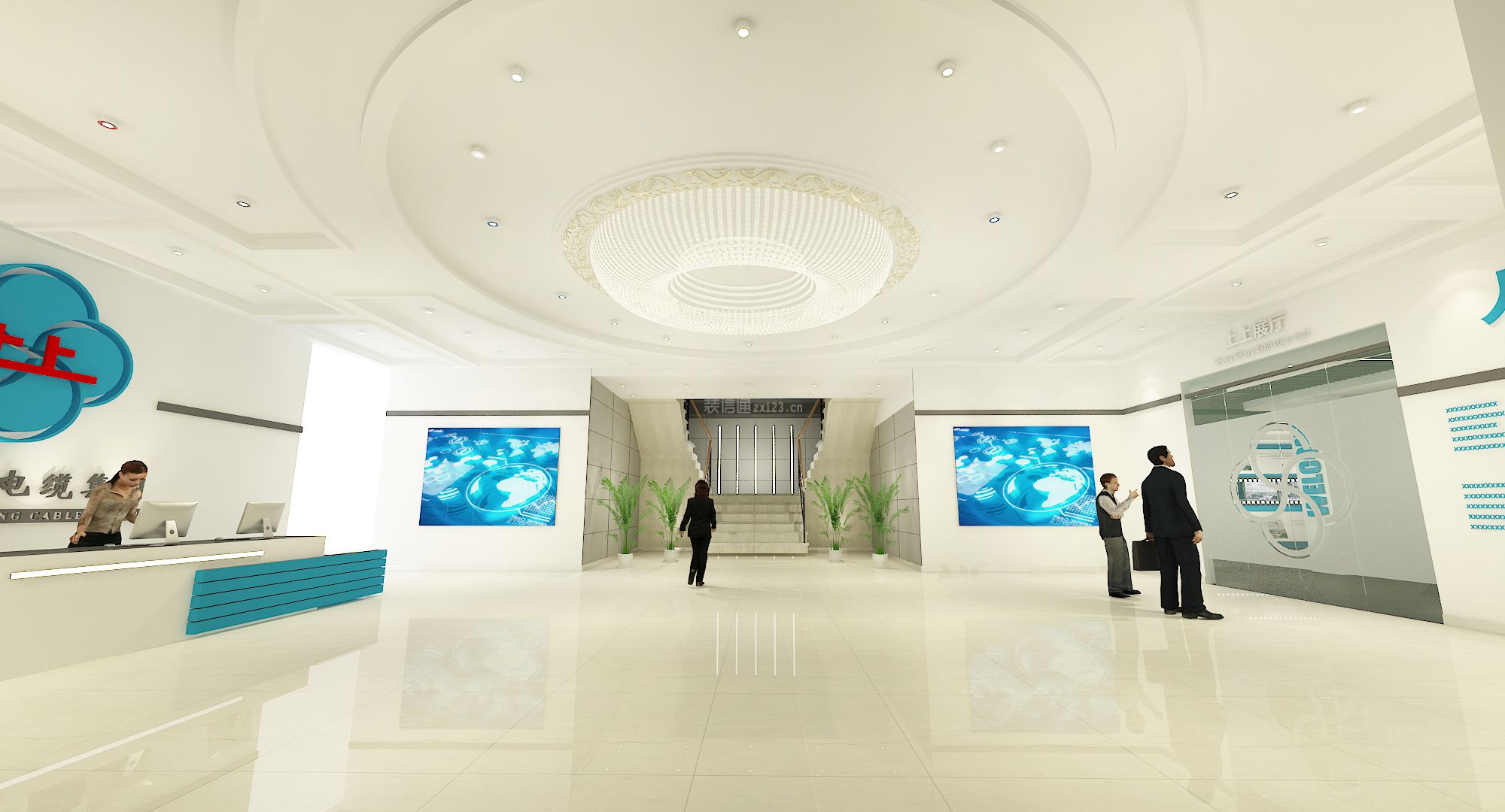 现代1200平米展厅吊顶设计图片
