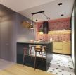 单身公寓厨房餐厅吧台精装设计效果图