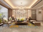 新中式风格151平三居客厅沙发墙面装修效果图