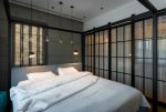 单身公寓精装卧室玻璃门设计效果图