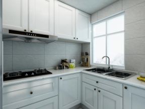 白色厨房装修效果图 2018白色厨房橱柜效果图