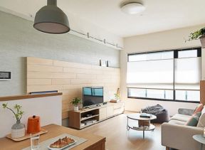 单身公寓精装客厅电视墙造型效果图