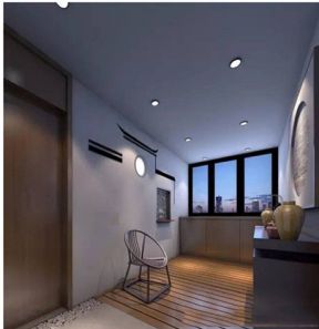 华侨城纯水岸三期150平米三居室新中式风格玄关装修效果图