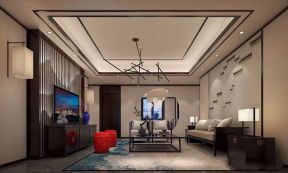 华侨城纯水岸三期150平米三居室新中式风格背景墙装修效果图