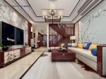 新中式150平方米四居室客厅红木茶几装修效果图