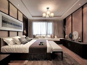 上海公馆150㎡新中式三居室卧室效果图