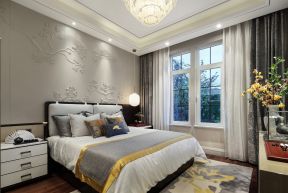 新中式500平米别墅卧室装修效果图片