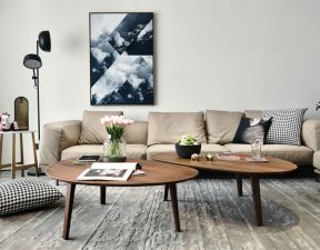 现代简约100平方米二居室客厅沙发装修图片