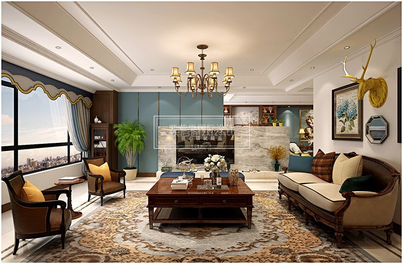 新中式客厅装修设计图 2020茶几新中式客厅装修效果图