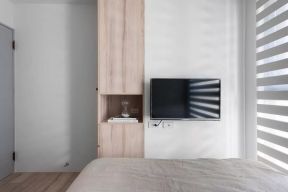 宜家风格125平米三居室卧室电视墙设计图片