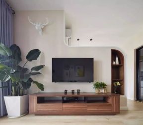 简约风格95平米三居客厅电视背景墙设计图片