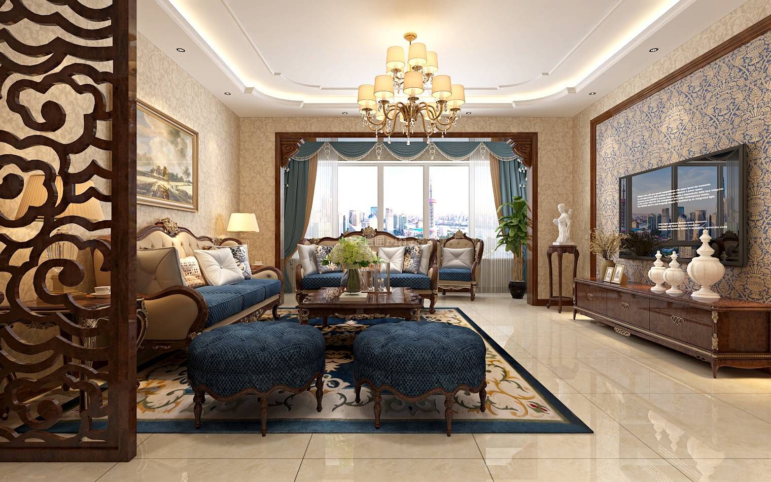 欧式风格房屋客厅沙发摆放图一览