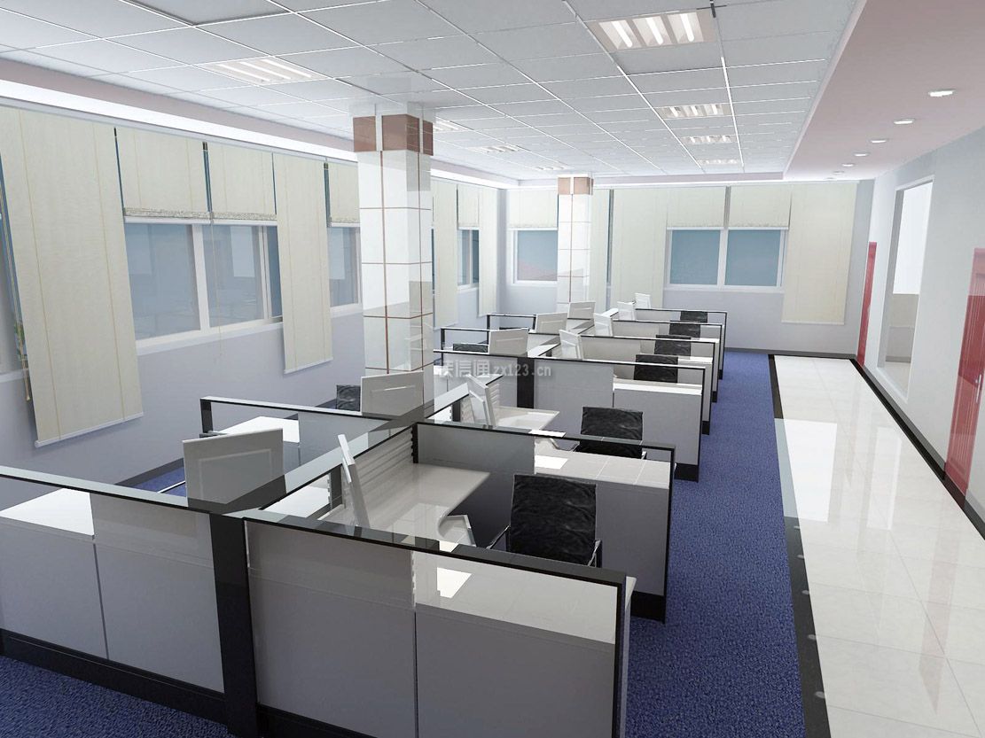 300平现代风格办公室隔断装修设计