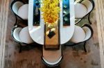 210平新中式风格别墅餐厅装修俯视图
