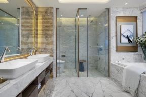 浴室玻璃门 2020大浴室装修效果图 