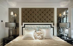 源凯第一城160平欧式风格卧室软包床头背景墙设计
