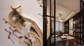 世界公元三居127平新中式风格茶室设计效果
