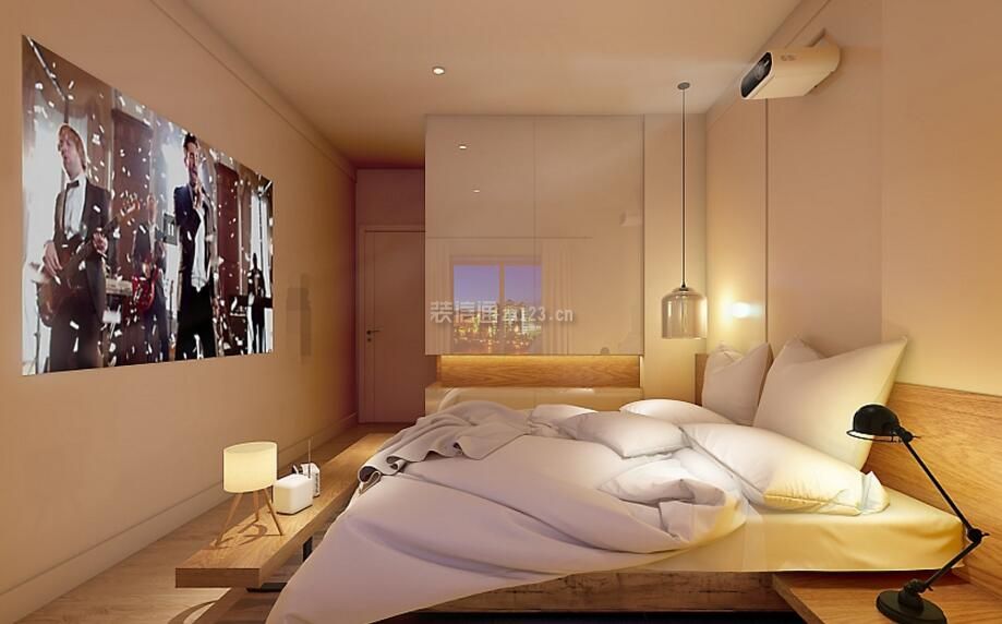 二室二厅房屋卧室投影仪设计图大全_装信通网效果图