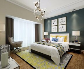 华都金色兰庭现代简约98平三居室卧室装修案例