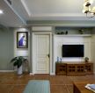 2023简美式风格客厅白色电视墙设计图片