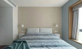 2023极简主义风格100平米二居卧室飘窗装修图片