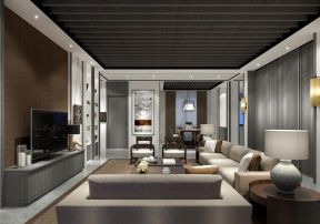 新中式风格客厅设计 2020大气新中式风格客厅设计装修图 