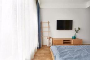 北欧风格118平米三居卧室电视墙家装效果图片