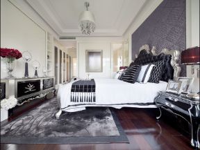 陶然亭三居120平欧式风格卧室地毯铺设效果