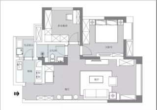 75平方米二居室户型设计图