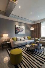 时尚现代简约90平两居客厅沙发墙装修设计图片